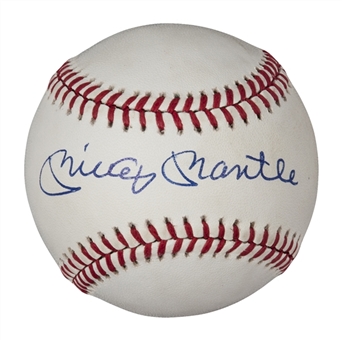 Mickey Mantle Single Signed OAL Baseball (PSA/DNA)